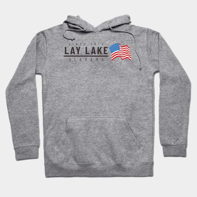 Lay Lake USA - dark text Hoodie by Alabama Lake Life
